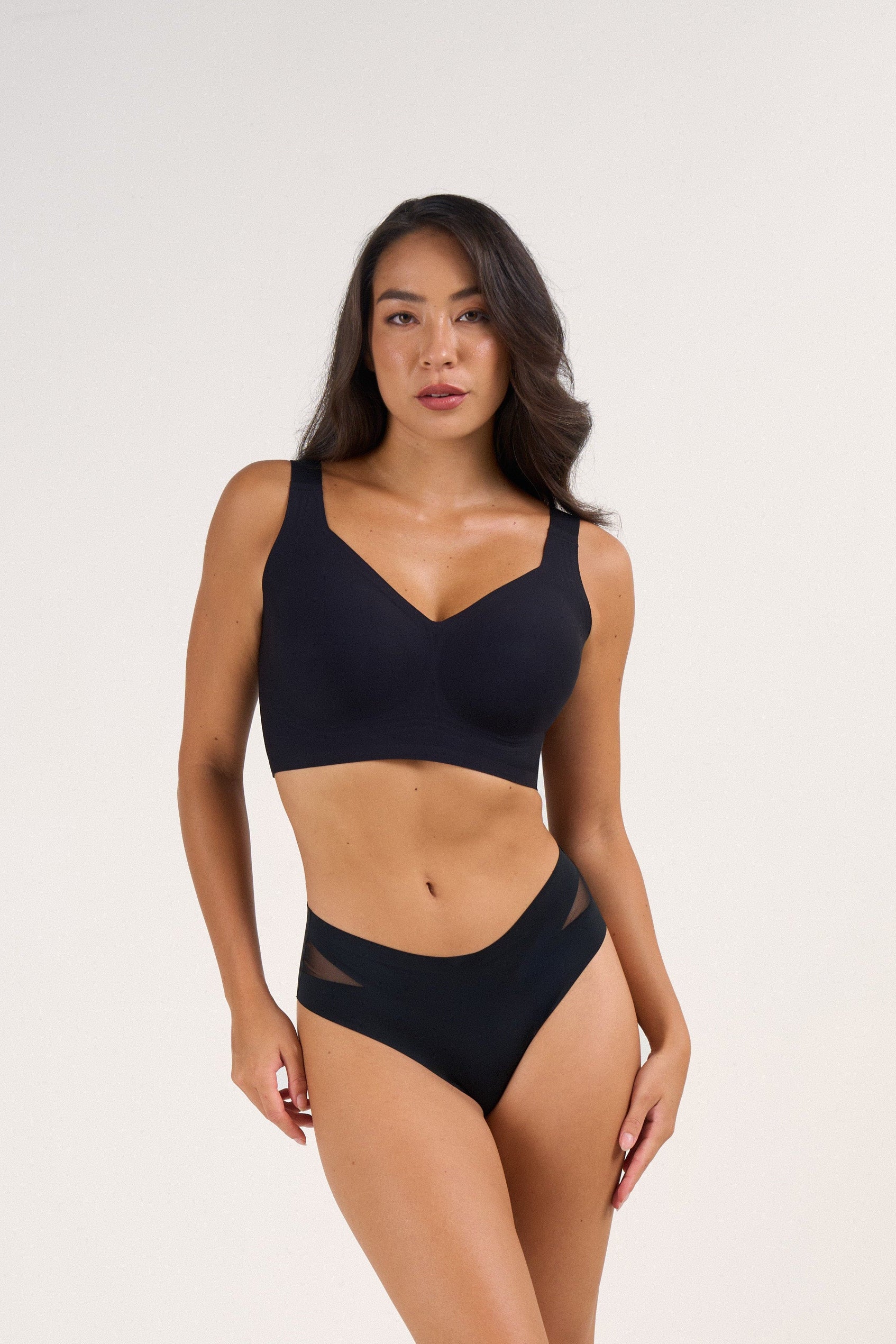 Nahtloser Soft-V BH ohne Bügel mit vollem Jelly-Support – Plus Size