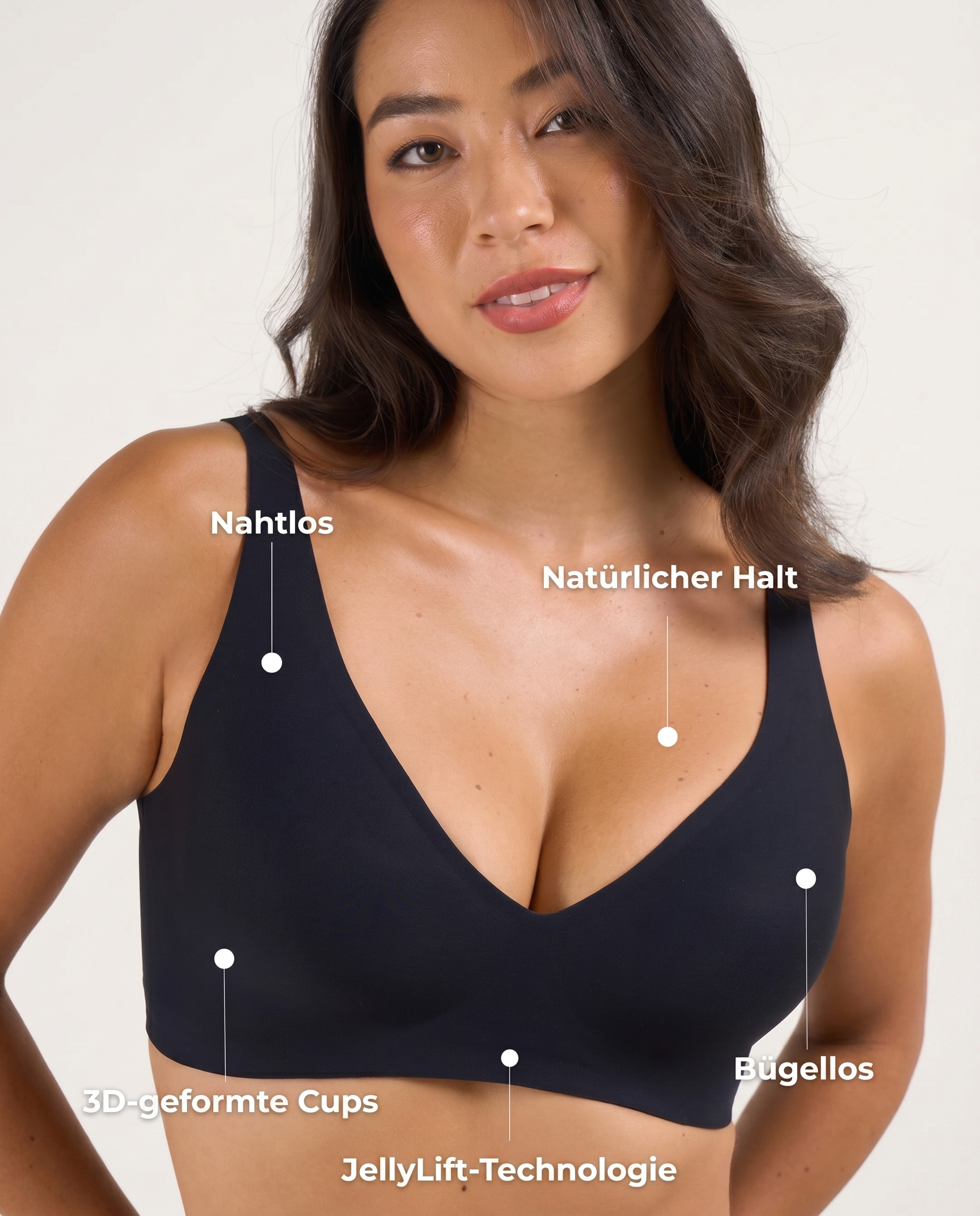 Deep-V Push-up BH ohne Bügel mit nahtlosem Jelly-Support