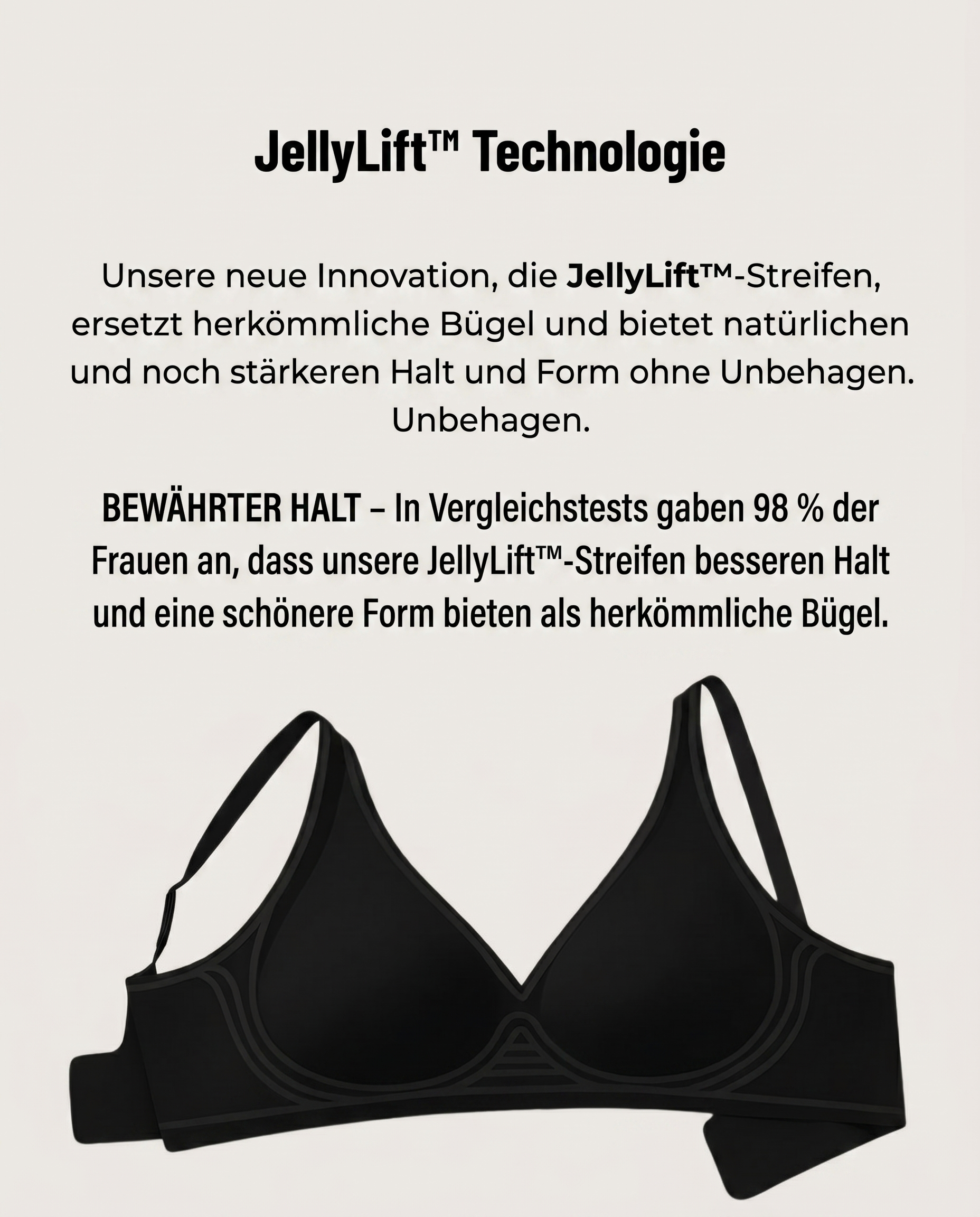 Nahtloser Deep-V Push-up BH ohne Bügel mit Wellenkante und Jelly-Support