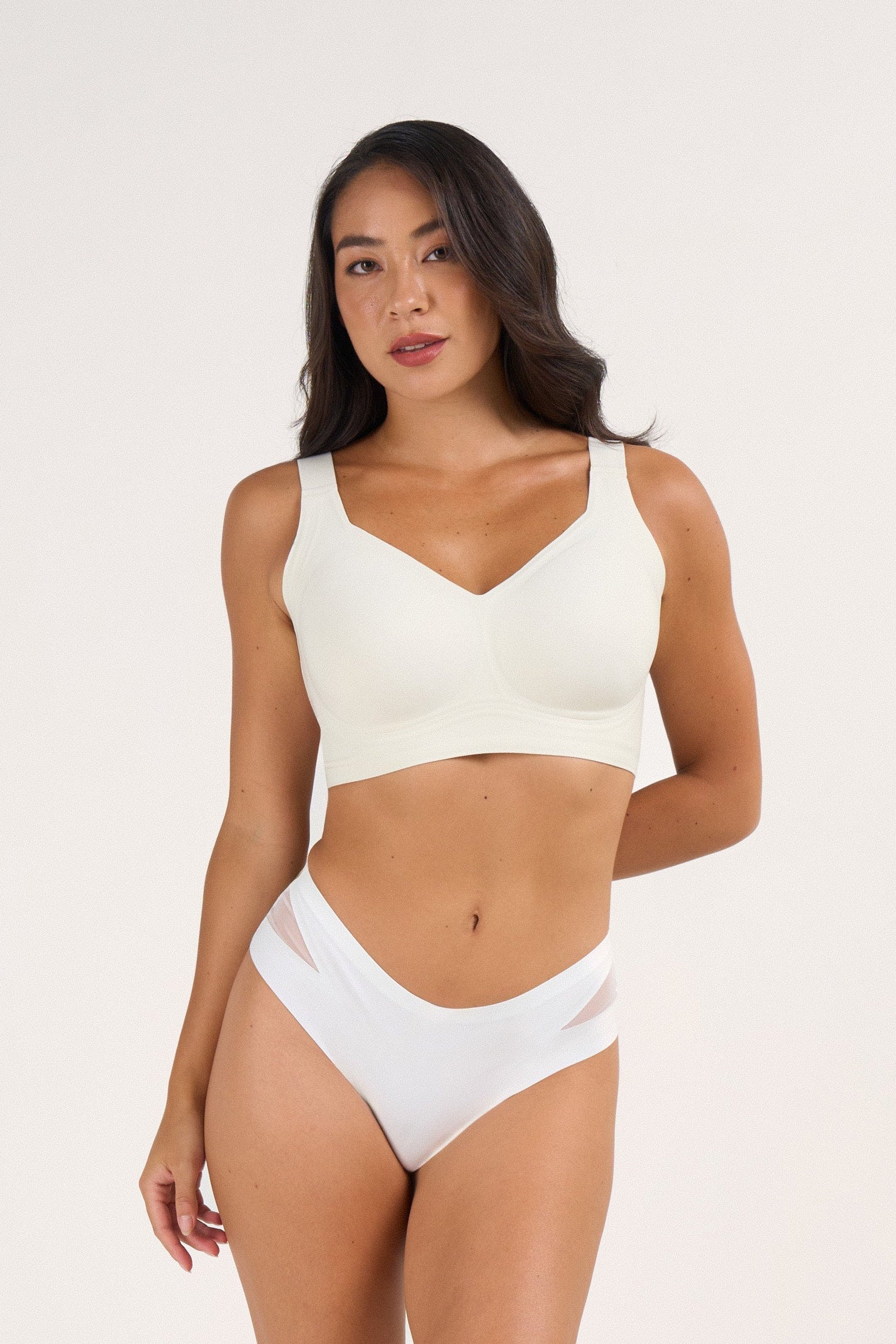 Nahtloser Soft-V BH ohne Bügel mit vollem Jelly-Support – Plus Size