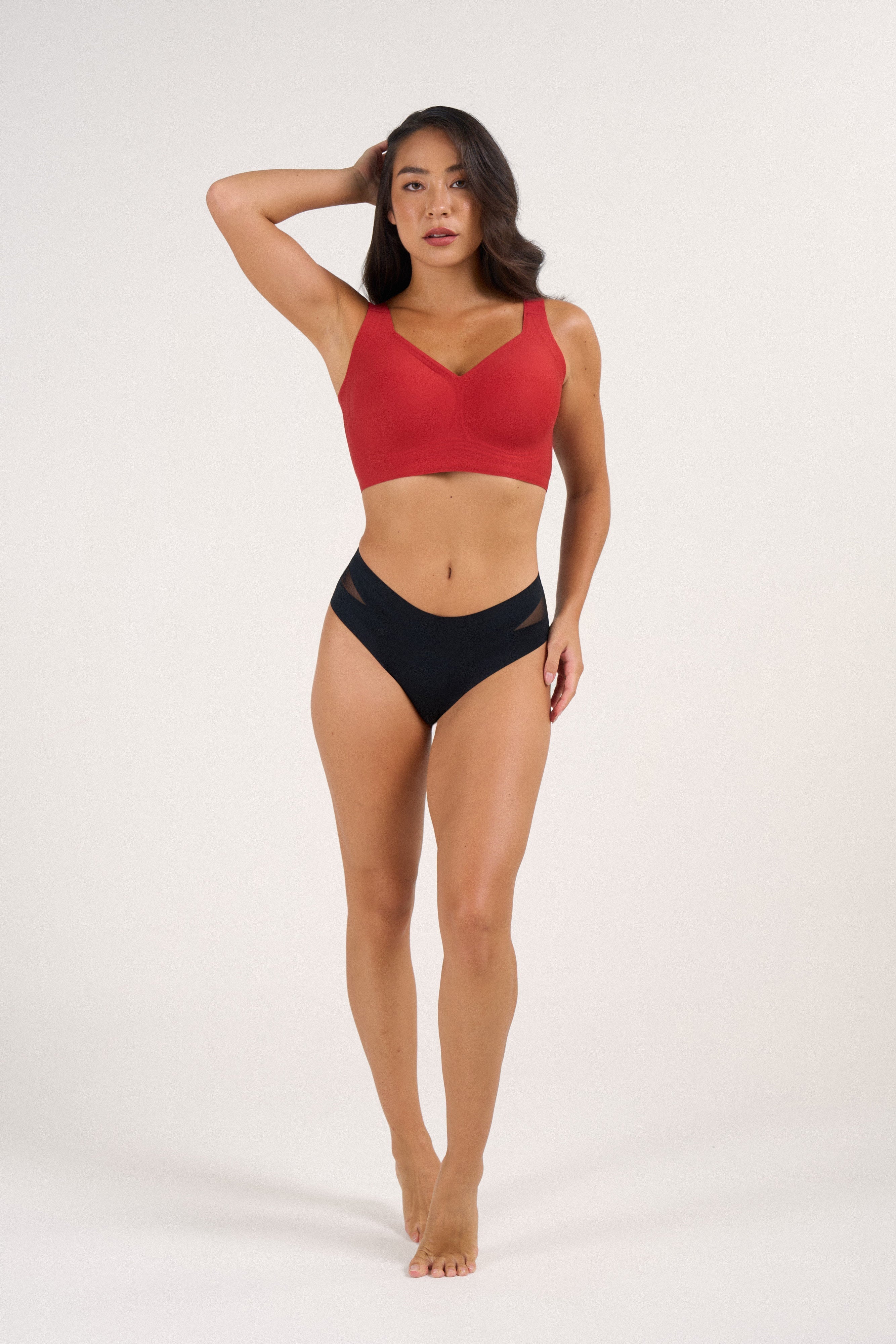 Nahtloser Soft-V BH ohne Bügel mit vollem Jelly-Support – Plus Size
