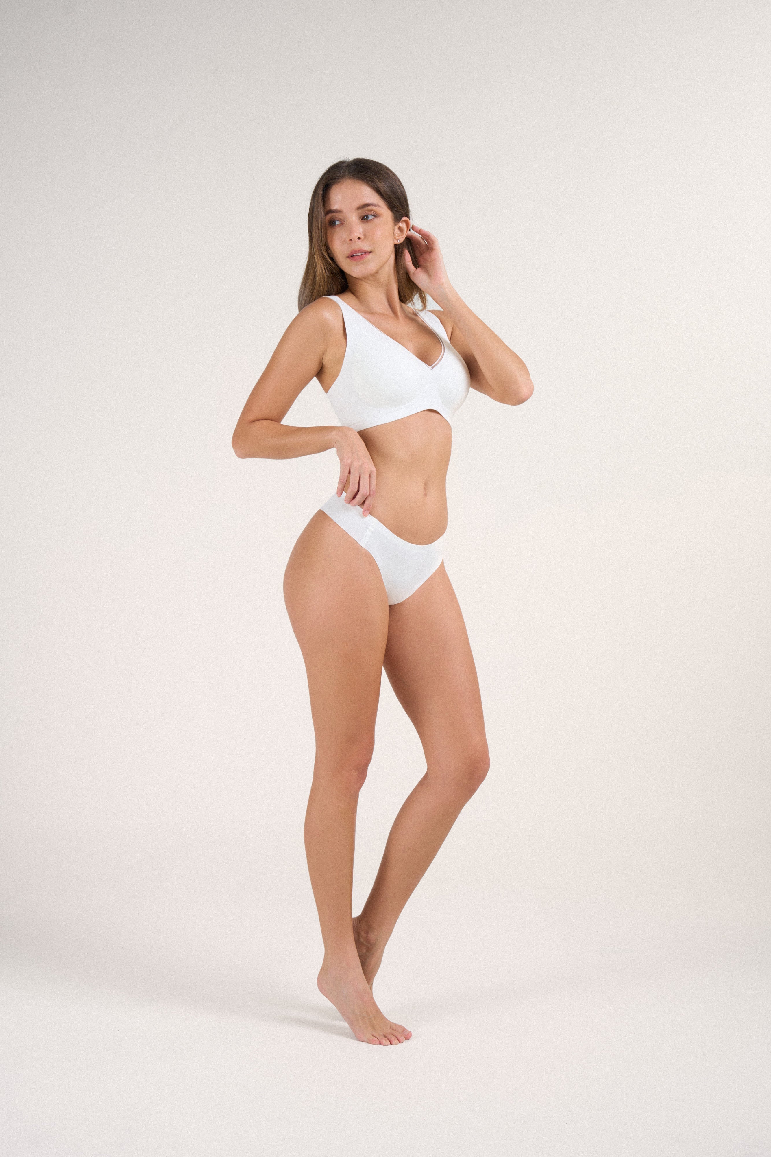 Nahtloser Deep-V Push-up BH ohne Bügel mit Mesh und Jelly-Support