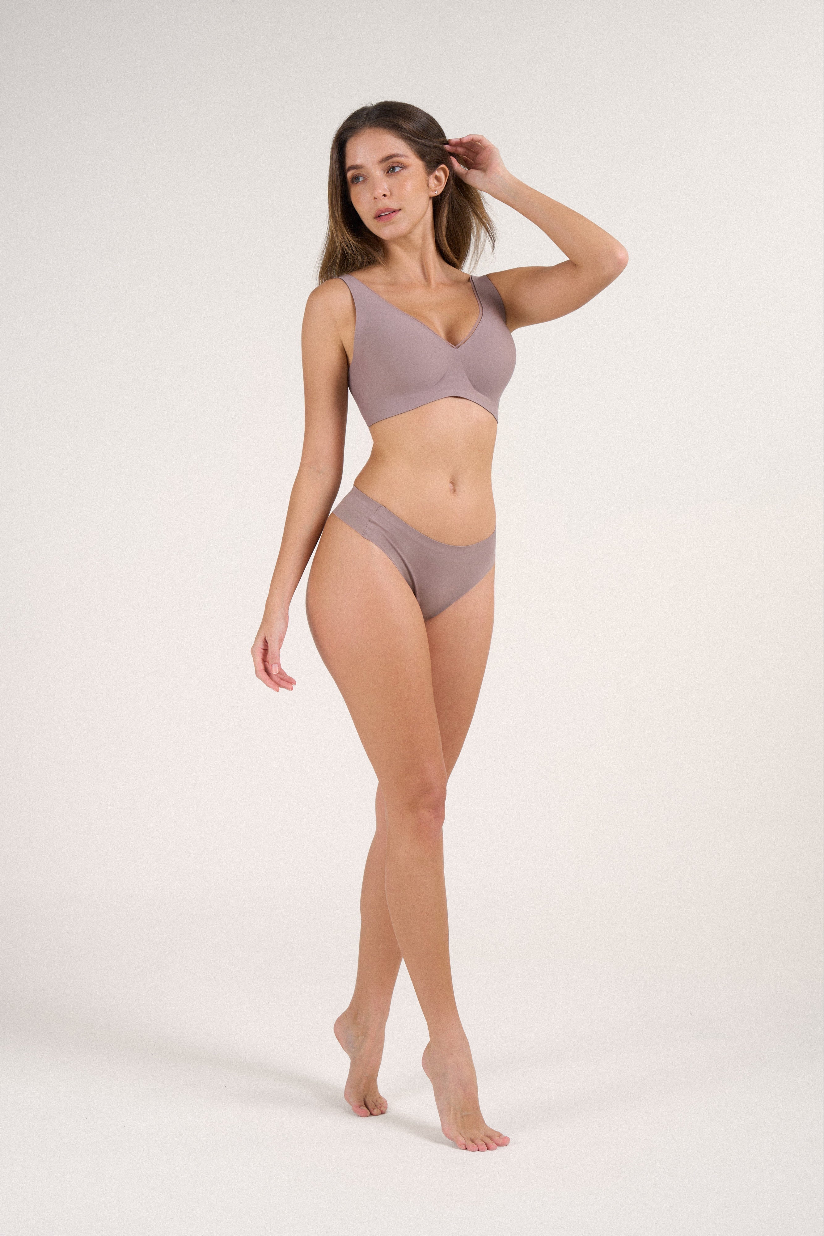 Nahtloser Deep-V Push-up BH ohne Bügel mit Mesh und Jelly-Support