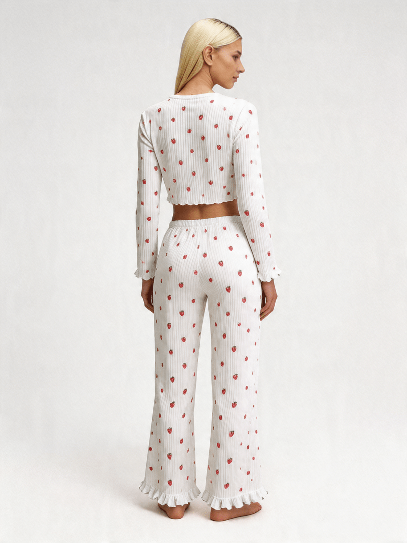 Ribbed Long Sleeve Pajama Set