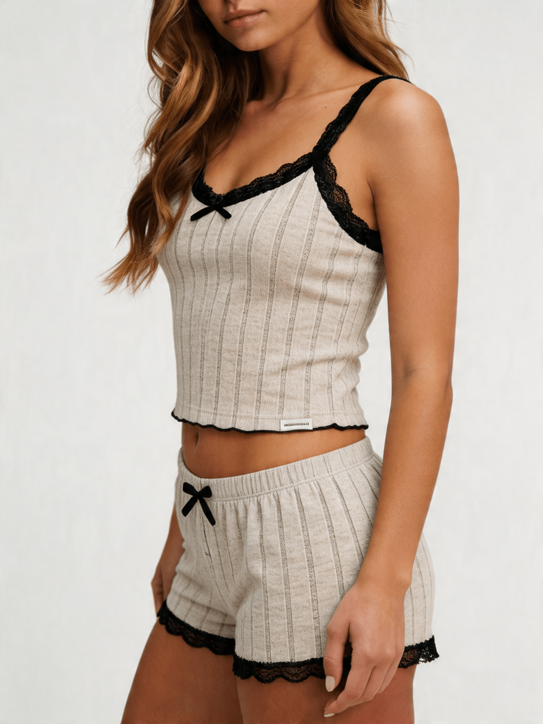 Midnight Ribbed Pajama Set