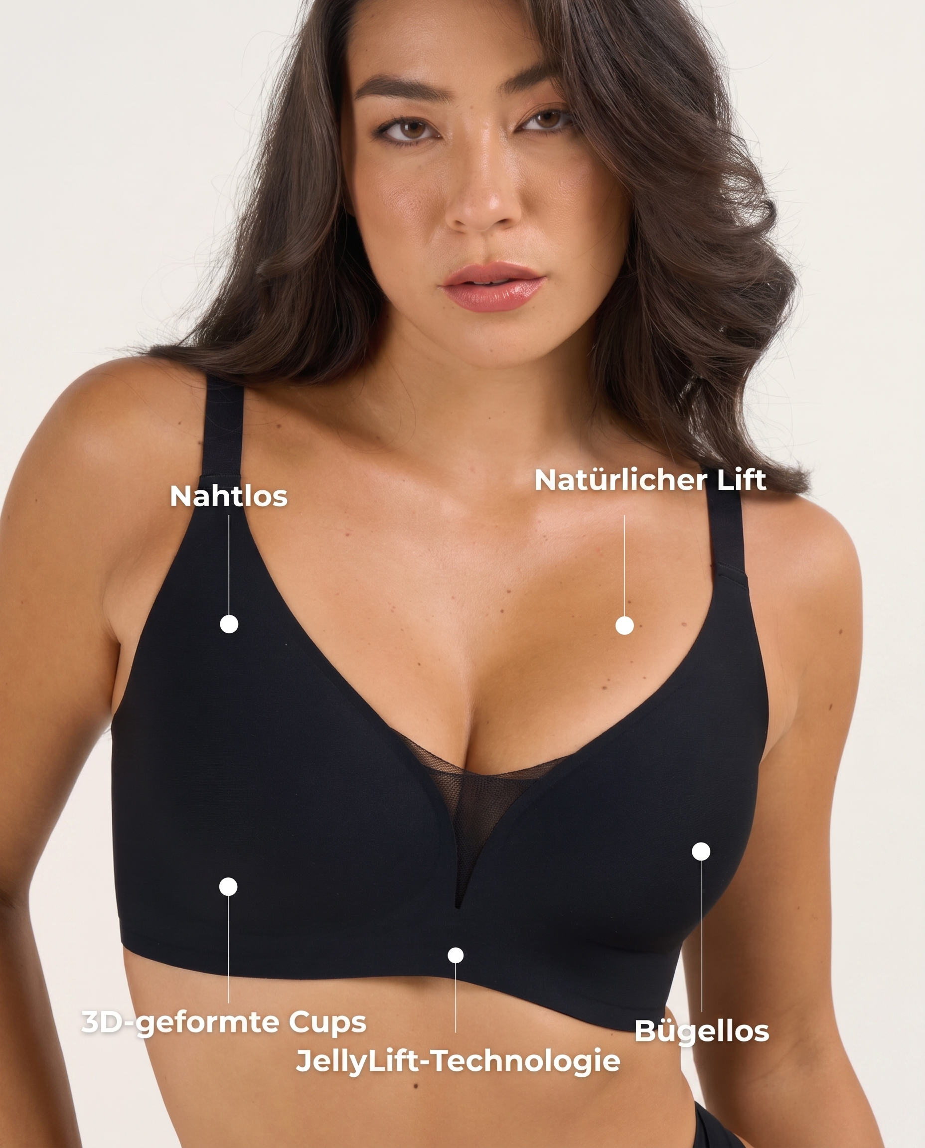 V-Neck Mesh-BH mit Support & Lift